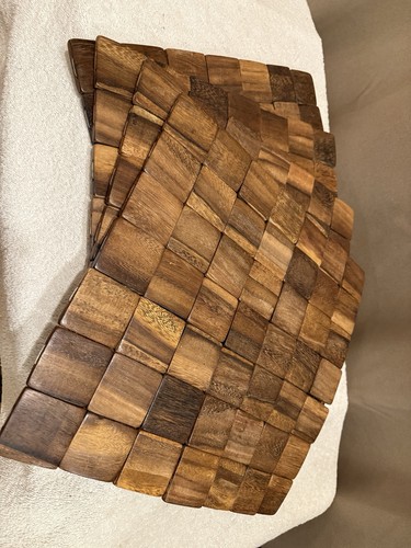 Set wood tile - (4), placemats