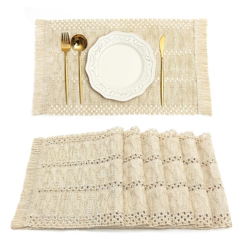 Boho placemats set table - of,