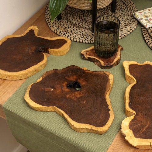 Set teak root slice - of,