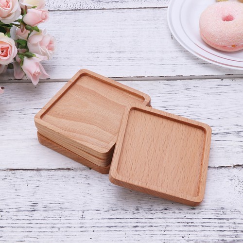 Pcs wood coasters square - 4, cup