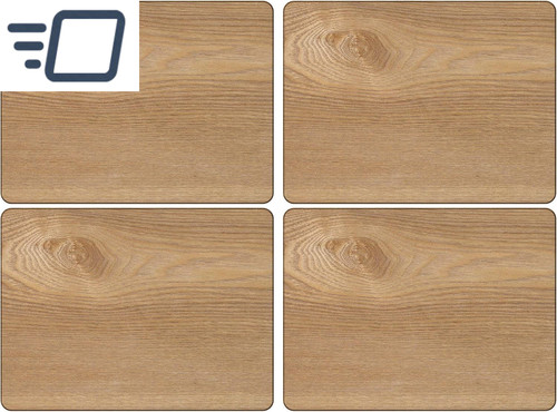 Oak veneer placemats set - oak, –