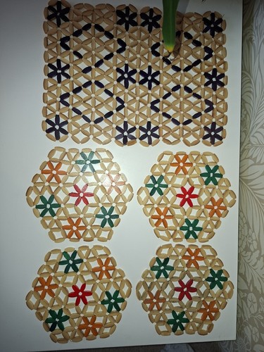 Vintage beaded wooden table - vintage,